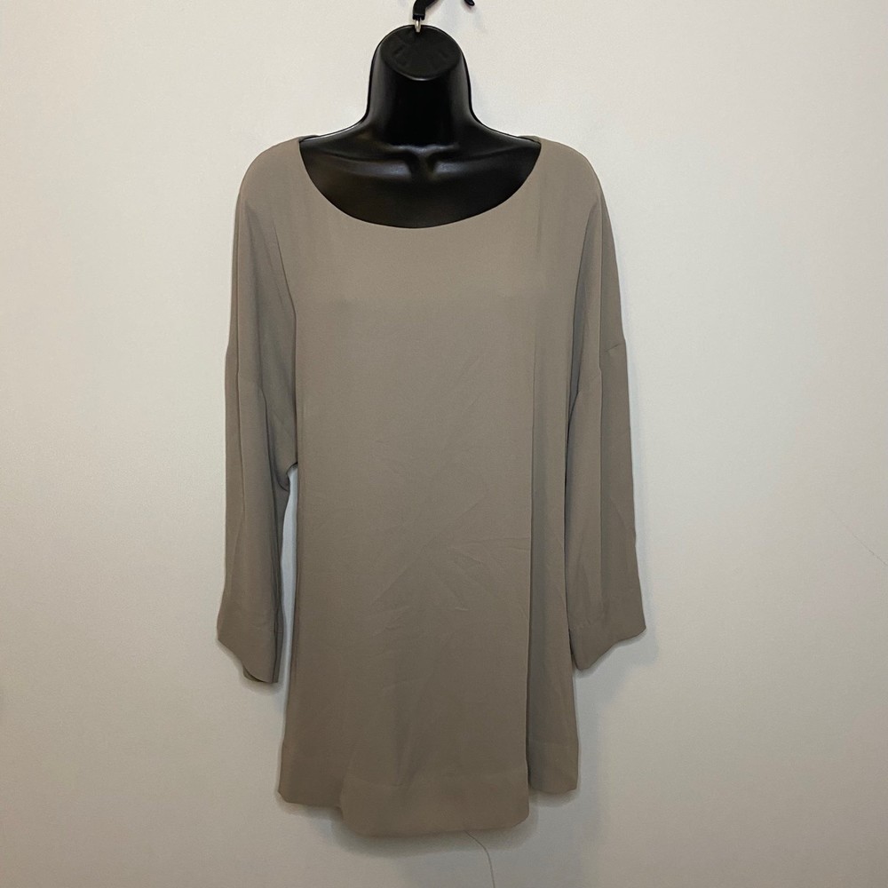 Aritzia Babaton Sand Beige 3/4 Sleeve Tunic Blouse Size Large